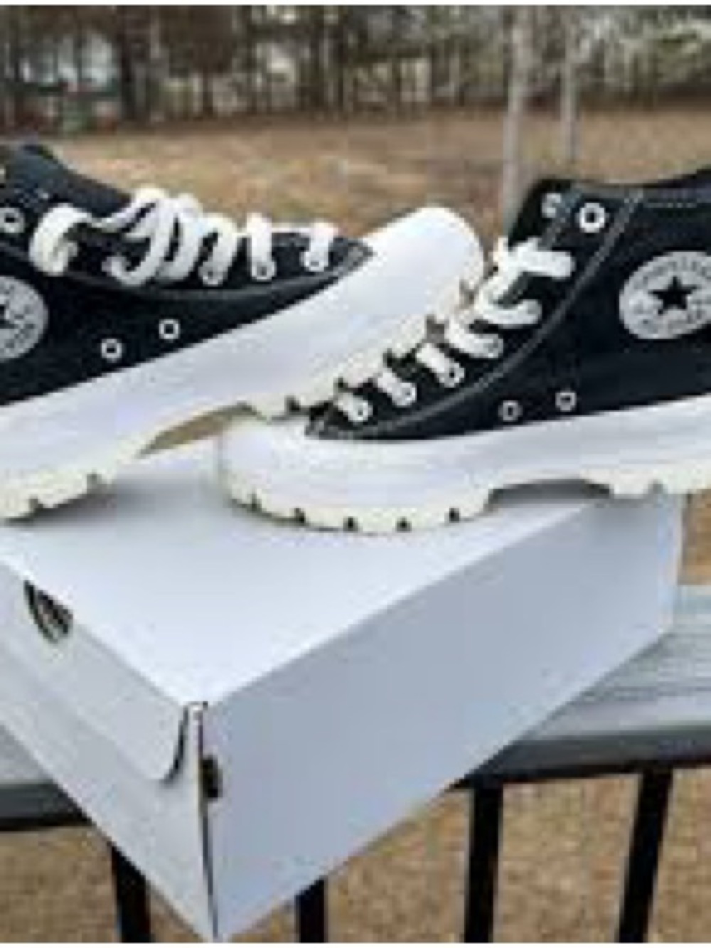 Converse Black and White Platform Low Top Sneakers